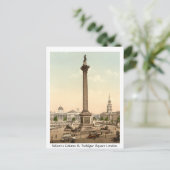 Vintages England, Trafalgar Square London Postkarte (Stehend Vorderseite)