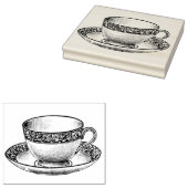 Vintages Englisch Bone China Teacup Gummi Art Brie Gummistempel (Stempel)