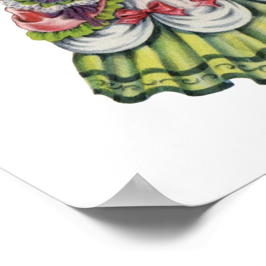 Vintages englisches Mädchen in Elizabethan Poster (Ecke)