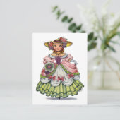 Vintages englisches Mädchen in Elizabethan Postkarte (Stehend Vorderseite)