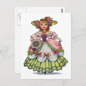 Vintages englisches Mädchen in Elizabethan Postkarte (Vorne/Hinten)