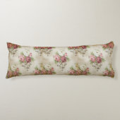 Vintages englisches Rosen-Rosa-malvenfarbene Seitenschläferkissen (Vorderseite)