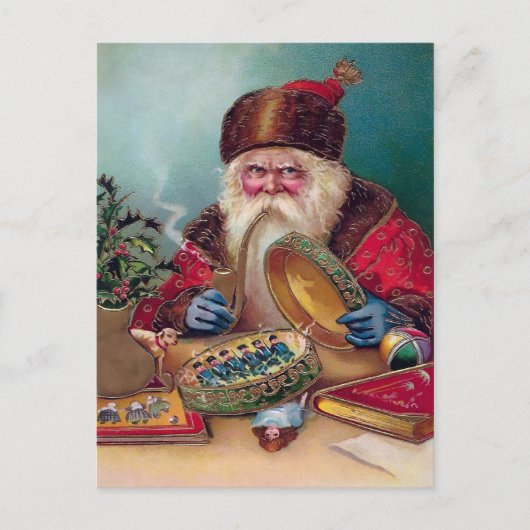 Vintages Engry Smoking Weihnachtskarte Postkarte (Vorderseite)