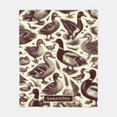 Vintages Enten- und Gänsemuster Fleecedecke (Vorderseite)