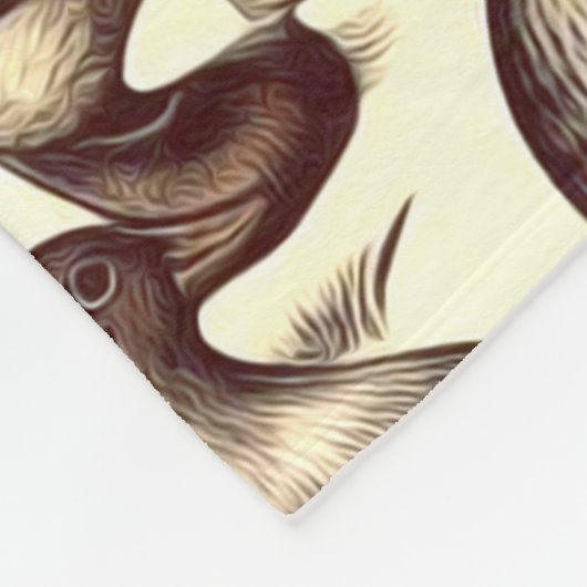 Vintages Enten- und Gänsemuster Fleecedecke (Ecke)