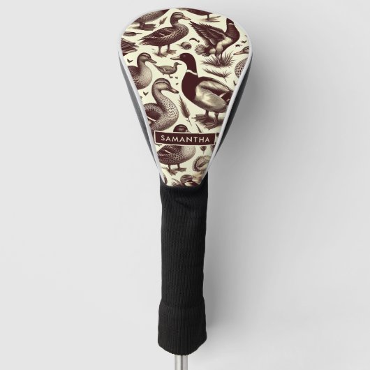 Vintages Enten- und Gänsemuster Golf Headcover (Vorderseite)