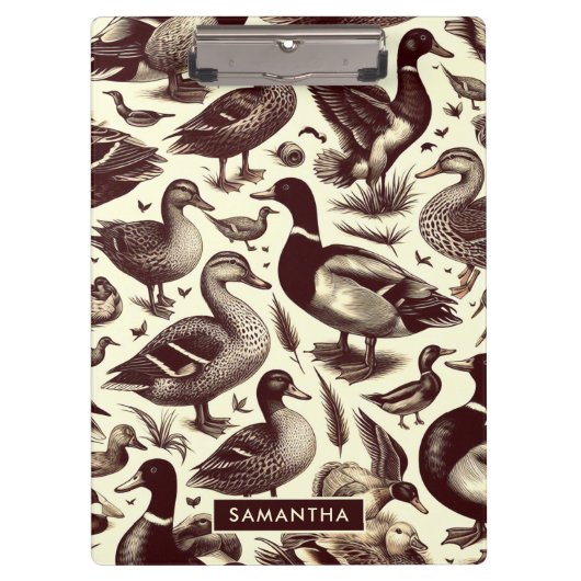 Vintages Enten- und Gänsemuster Klemmbrett (Vorderseite)