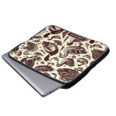 Vintages Enten- und Gänsemuster Laptopschutzhülle (Vorne Knopf)