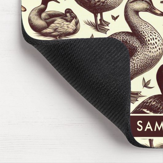 Vintages Enten- und Gänsemuster Mousepad (Ecke)