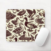 Vintages Enten- und Gänsemuster Mousepad (Mit Mouse)
