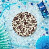 Vintages Enten- und Gänsemuster Pappteller (Party)