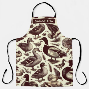 Vintages Enten- und Gänsemuster Schürze