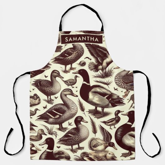 Vintages Enten- und Gänsemuster Schürze (Vorderseite)