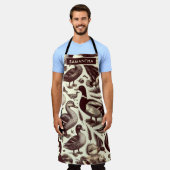 Vintages Enten- und Gänsemuster Schürze (Getragen)