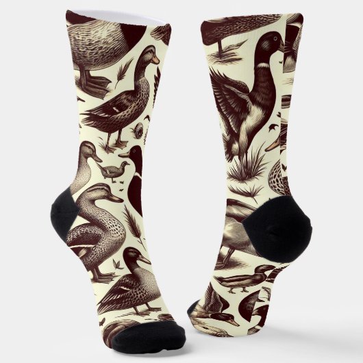 Vintages Enten- und Gänsemuster Socken (Gewinkelt)