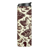 Vintages Enten- und Gänsemuster Thermosbecher (Nach links gedreht)