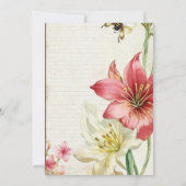 Vintages Ephemera Amaryllis Brautparty Einladung (Rückseite)