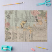 Vintages Ephemera & Butterfly-Shabby Chic Seidenpapier (Basteln)