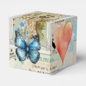 Vintages Ephemera Collage-Design Geschenkschachtel (Rückseite)