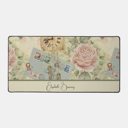 VINTAGES EPHEMERA-DESIGN MIT NAME SCHREIBTISCHUNTERLAGE (Vorderseite)