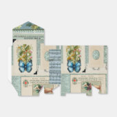 Vintages Ephemera mit Blume-Design Geschenkschachtel (Ungefaltet)