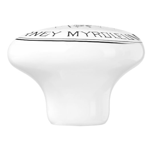 Vintages Ephemera Parfüm Keramikknauf (Seitenansicht)