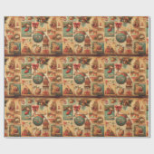 Vintages Ephemera Wrapping Paper Geschenkpapier (Flach)