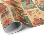 Vintages Ephemera Wrapping Paper Geschenkpapier (Rolleneckpunkt)