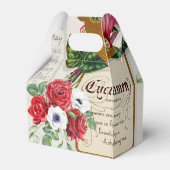 Vintages Ephemerdesign mit Blume und Schmetterling Geschenkschachtel (Rückseite)