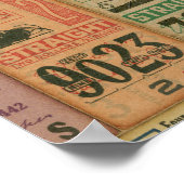Vintages Ephemeride Tickets Dekoupage Poster Paper (Ecke)