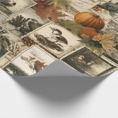 Vintages Ephemerollage | Rustikale Vögel (2) Geschenkpapier (Ecke)