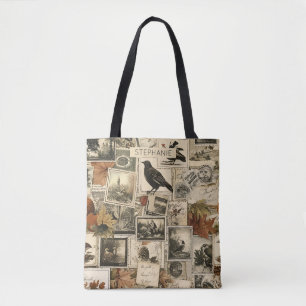 Vintages Ephemerollage   Rustikale Vögel (2) Tasche