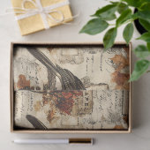 Vintages Ephemerollage | Rustikale Vögel Seidenpapier (Geschenk)