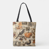 Vintages Ephemerollage | Rustikale Vögel Tasche (Rückseite)