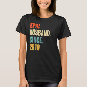 Vintages episches Ehemann seit 2010 12. Wedding An T-Shirt