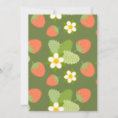 Vintages Erdbeeren und Grünes Brautparty Einladung (Rückseite)