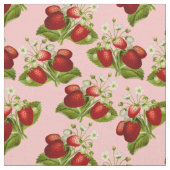 Vintages Erdbeergewebe Stoff (Nahaufnahme)