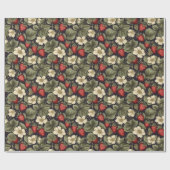 Vintages Erdbeermuster Geschenkpapier (Flach)
