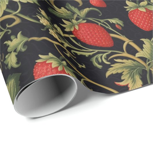 Vintages Erdbeermuster Geschenkpapier (Rolleneckpunkt)