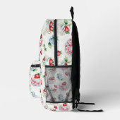 Vintages Erdbeermuster Teacup Blumenmuster Bedruckter Rucksack (Rechts)