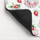 Vintages Erdbeermuster Teacup Blumenmuster Mousepad (Ecke)