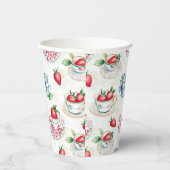 Vintages Erdbeermuster Teacup Blumenmuster Pappbecher (Rechts)