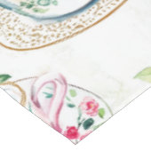 Vintages Erdbeermuster Teacup Blumenmuster Tischdecke (Schrägansicht)