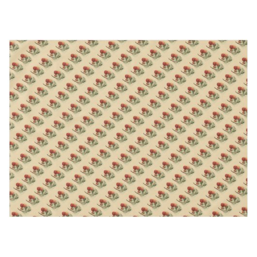 Vintages Erdbeermuster Tischdecke (Vorderseite (Horizontal))