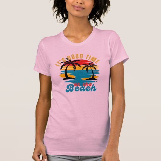 Vintages Erlebnis Sommer Natur Strand schlank T-Shirt (Vorderseite)