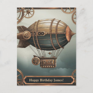 Vintages Erlebnisdesign für die Steamampschifffahr Postkarte