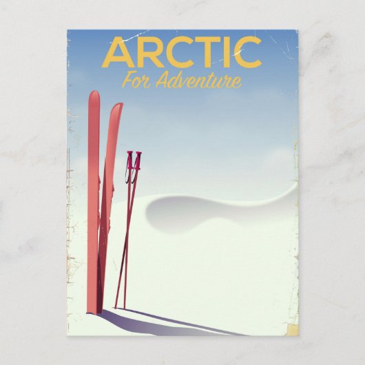 Vintages Erlebnisposter für Arktis Postkarte (Vorderseite)