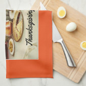 Vintages Erntedank-Abendessen Geschirrtuch (Viertel Falte)