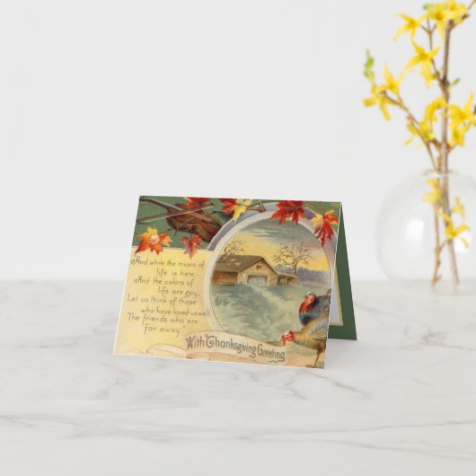 Vintages Erntedank-Gedicht Karte (Gelbe Blume)