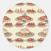 Vintages Erntedank Menü Türkei Traditionelles Geri Runder Aufkleber (Vorderseite)